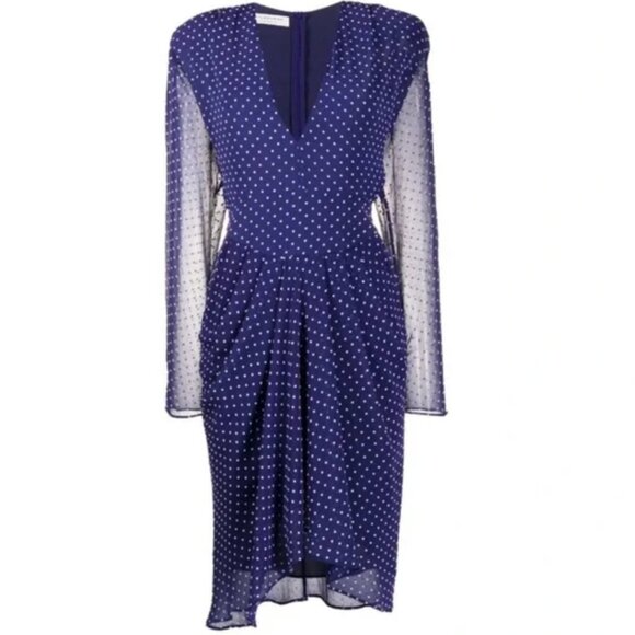Philosophy Di Lorenzo Serafini Printed Double Creponne Polka Dot Dress, Size 8 - Picture 3 of 8
